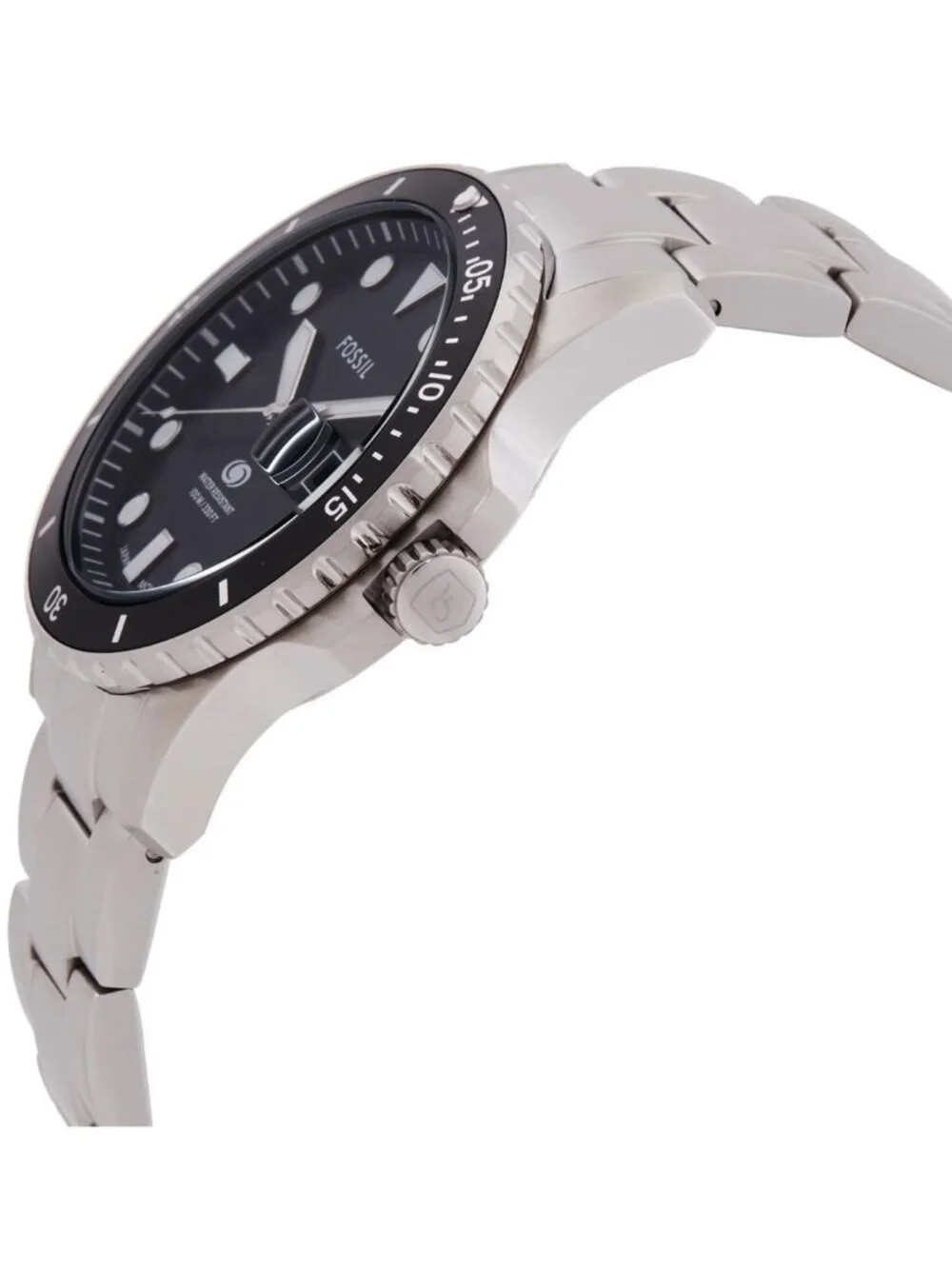 NWT Fossil Blue Dive Quartz Black Dial Men's Watch